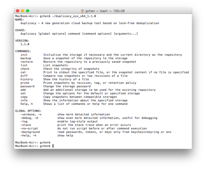 Duplicacy Command Line