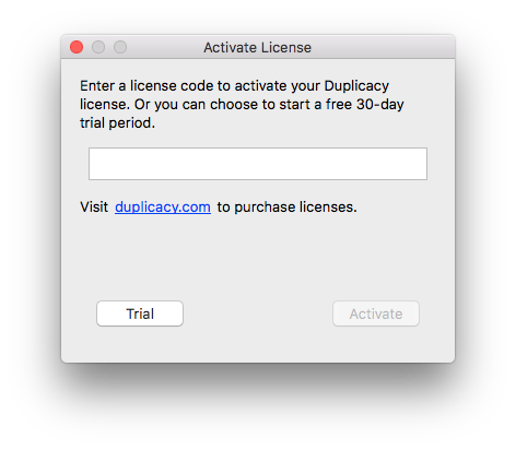 license activation dialog